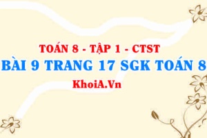 Bài 9 trang 17 SGK Toán 8 Tập 1 Chân trời sáng tạo